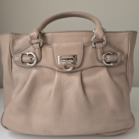 Salvatore Ferragamo Blush Nude Leather Handbag